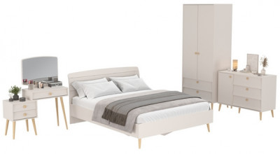 Афина Спальня 05-1600, цвет кашемир серый, сп.м. 1600х2000 мм., б/м, основание есть - фанера