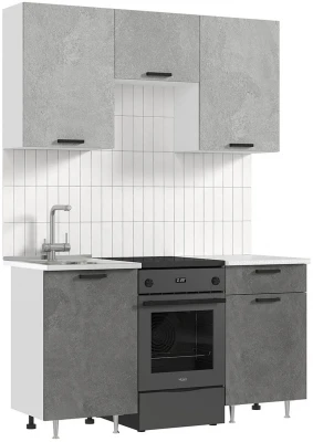 ЛДСП Кухня Рио NEW 1,5м бетон светлый/бетон темный