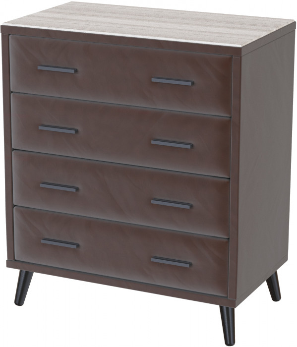 Комод интерьерный Пай коричневый/мдф сандал белый