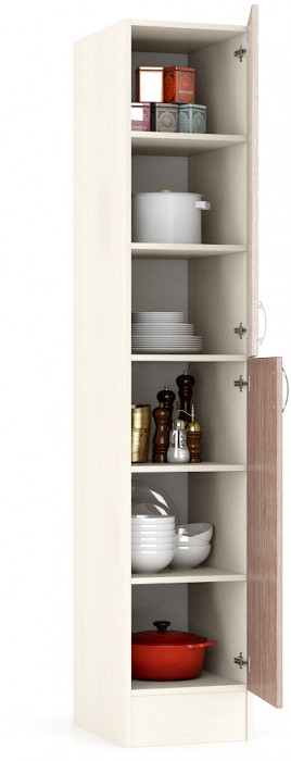 Кухня Мери Пенал кухонный 40 см., цвет дуб/ясень шимо светлый/ясень шимо тёмный, ШхГхВ 40х52х212,4 см., универсальная дверь