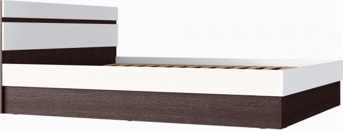 Ким Кровать 160 (Венге / Белый глянец)