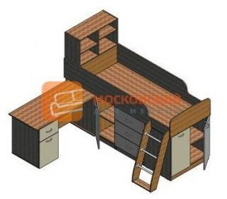 Детская кровать-чердак Дюймовочка-1, Белый / Салатовый