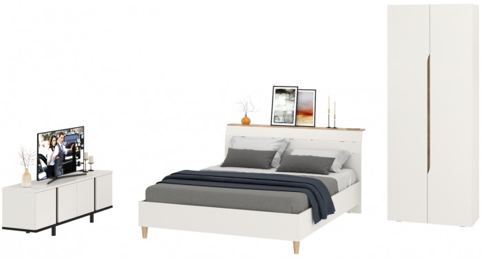 Муссон Спальня № 18, белый/дуб эндгрейн элегантный