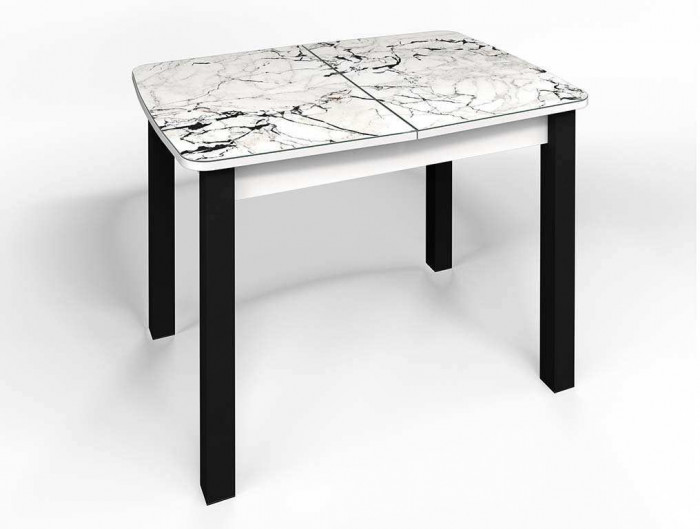 Стол СМ-1 Флорида ноги окрас квадратный белый/черный