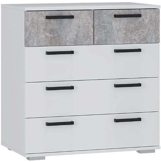 Комод "Стандарт №5" NEW (800х828х460) белый/цемент светлый