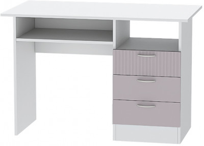 Стол письменный Бриз МДФ для детской, Белый/Ирис (Полосы)