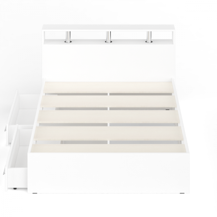 Камелия Кровать с ящиками 1400, цвет белый, ШхГхВ 143,5х217х78,2 см., сп.м. 1400х2000 мм., без матраса, основание есть