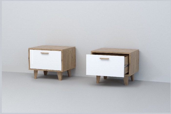 Эго Тумба Т-5 НГ (Глянец Белый/Дуб Крафт Золотой)