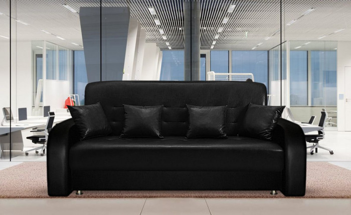 Диван-кровать Престиж 140х190, книжка, экокожа, черный