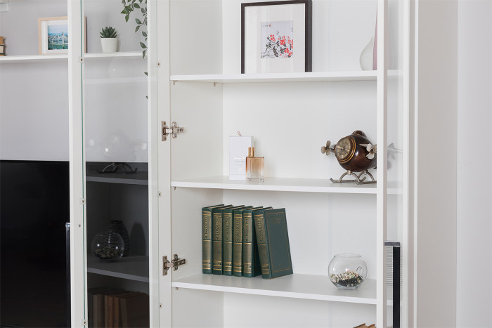 Валенсия Гостиная № 067, ЛДСП белый шагрень/МДФ белый шагрень