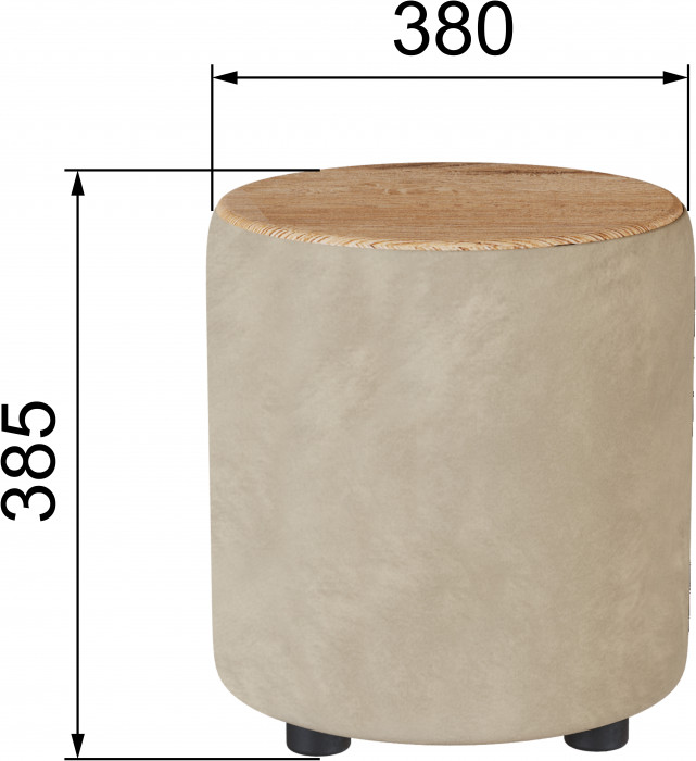 Пуф Пай, бежевый/мдф дуб канадский