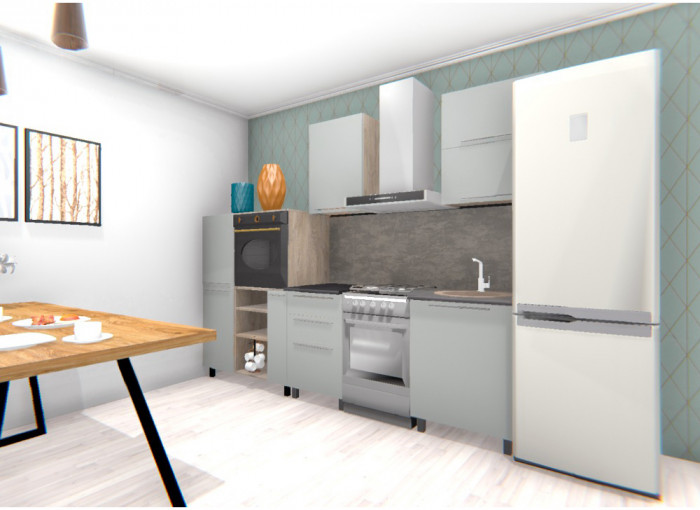 Кухня Этна 2,1 м. Комплект, софт грей