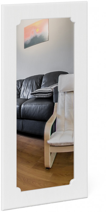 Прихожая П-6 Компоновка № 23, белая шагрень/фасады МДФ белое дерево фрезеровка ромб