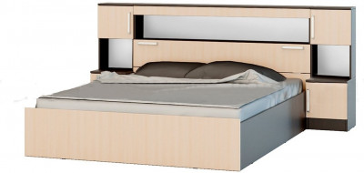 Бася Кровать с надстройкой 160 (Венге / дуб беленый)