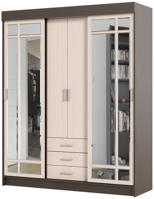 Андрей-1 шкаф-купе (1700*2100*580 мм) венге/дуб белфорд