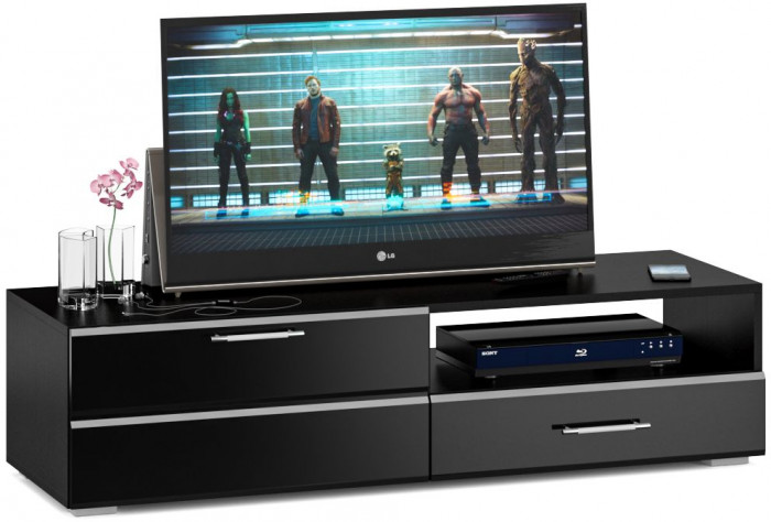 Спальня Стандарт 4-1200Я, венге/фасады ТВ тумбы МДФ чёрный глянец