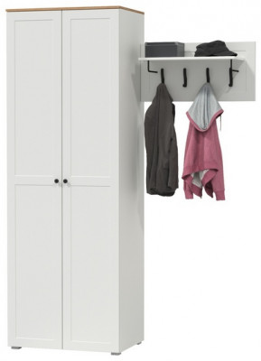 Остин Прихожая 08, цвет белый шагрень/дуб крафт золотой, ШхГхВ 159,7х54,3х229,6 см., универсальная сборка