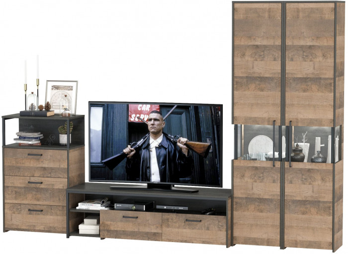 Трувор Гостиная 038, дуб гранж песочный/интра