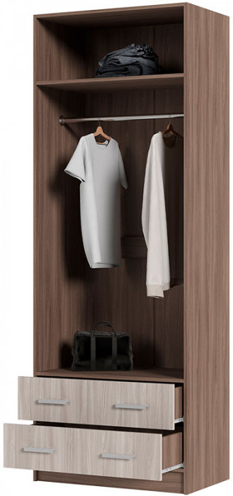 Дуэт шкаф 2-х ств (800*2200*500 мм) ясень шимо темный/ясень шимо светлый