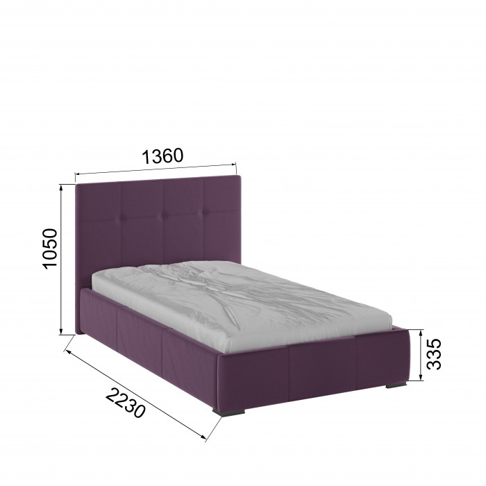 Рио Кровать интерьерная 120 винный квадрат, ПМ