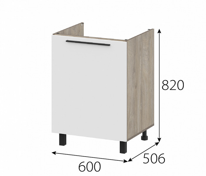 КГ Этна Стол под мойку 6м1 Софт вайт