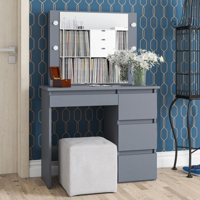 Стол косметический с подсветкой Сура, графит