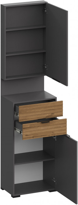 Модульная Прихожая Ома, набор №2, Графит/Дуб Тортуга, Simple 27