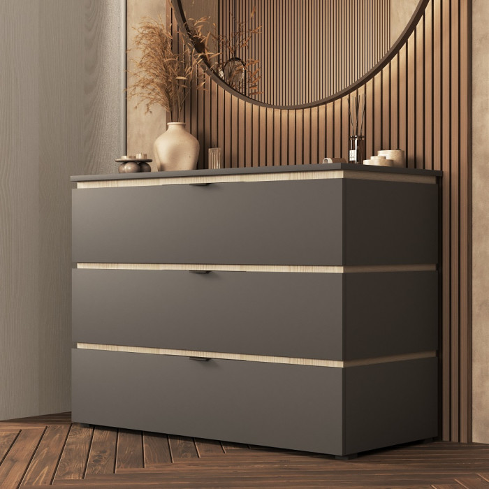 Модульная спальня "Ривьера" - Ясень снежный/Графит